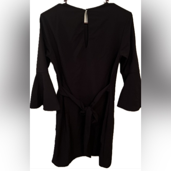 LULUS Black Bell Sleeve Tie Dress, Size S - Picture 2 of 7
